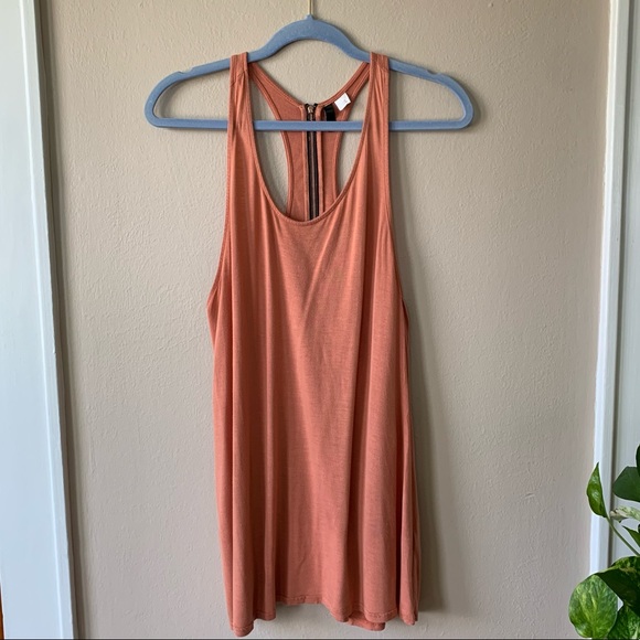 Terra Cotta Back-zip Racerback Tank - Picture 5 of 7